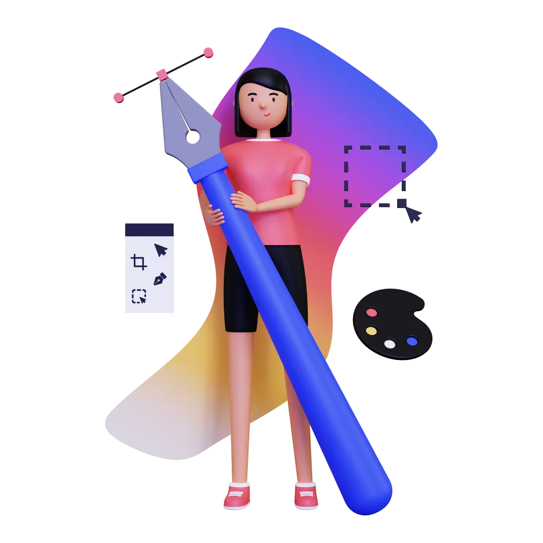 Ilustrasi proses desain visual branding dan logo