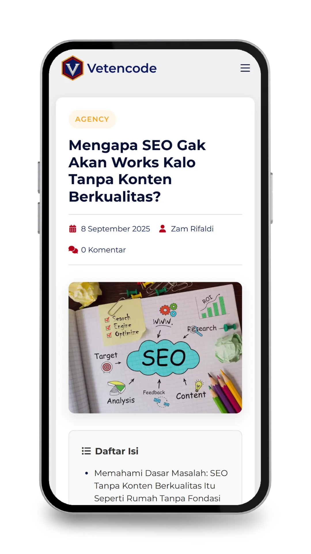 Tim Vetencode sedang menganalisis hasil SEO di laptop