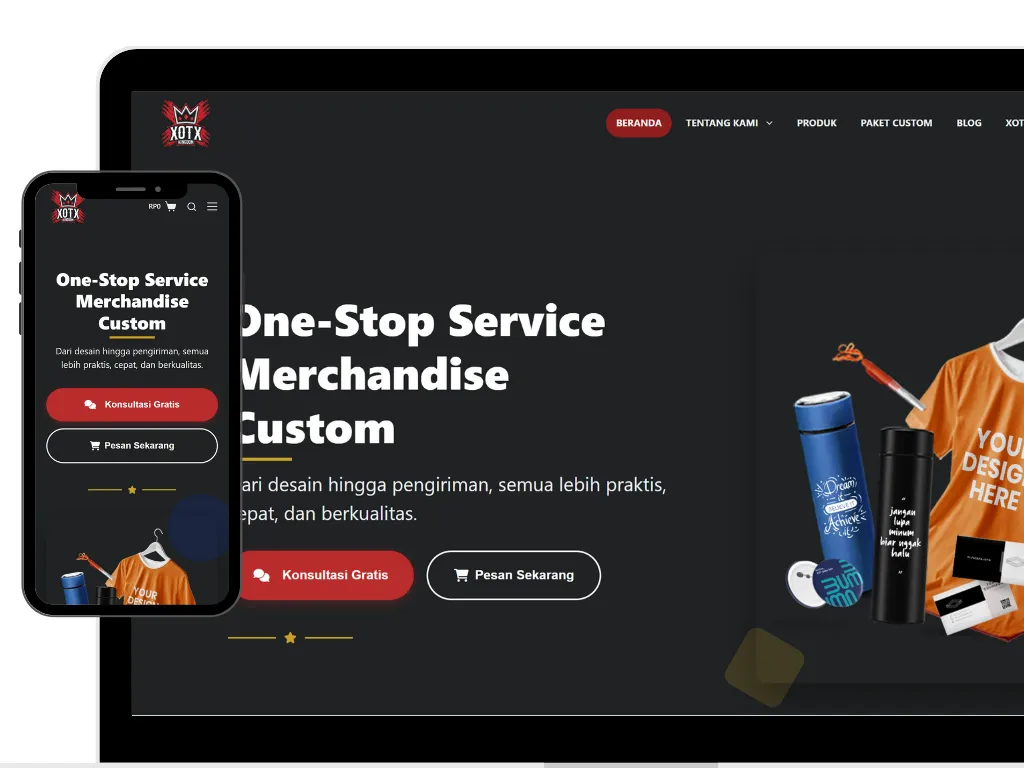 mock up design jasa pembuatan website